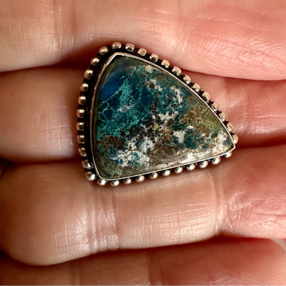 Azurite Blue Green Ring 6 1/2 - Picture 2 of 7